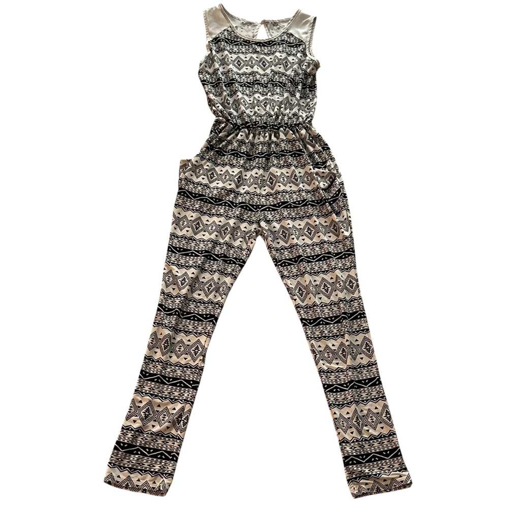 Beautiful Wardrobe Black and White Patterned Jumpsuit Medium